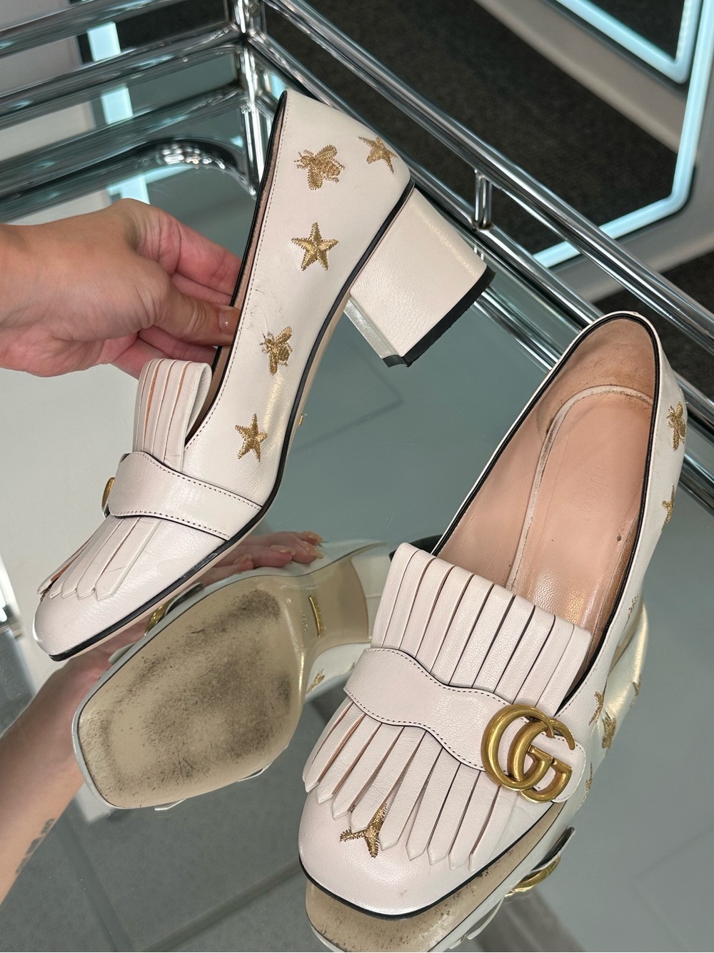 Gucci Quentin Marmont Fringe Loafer Pump